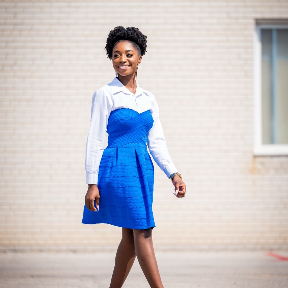 Elegant Blue Women's Dress